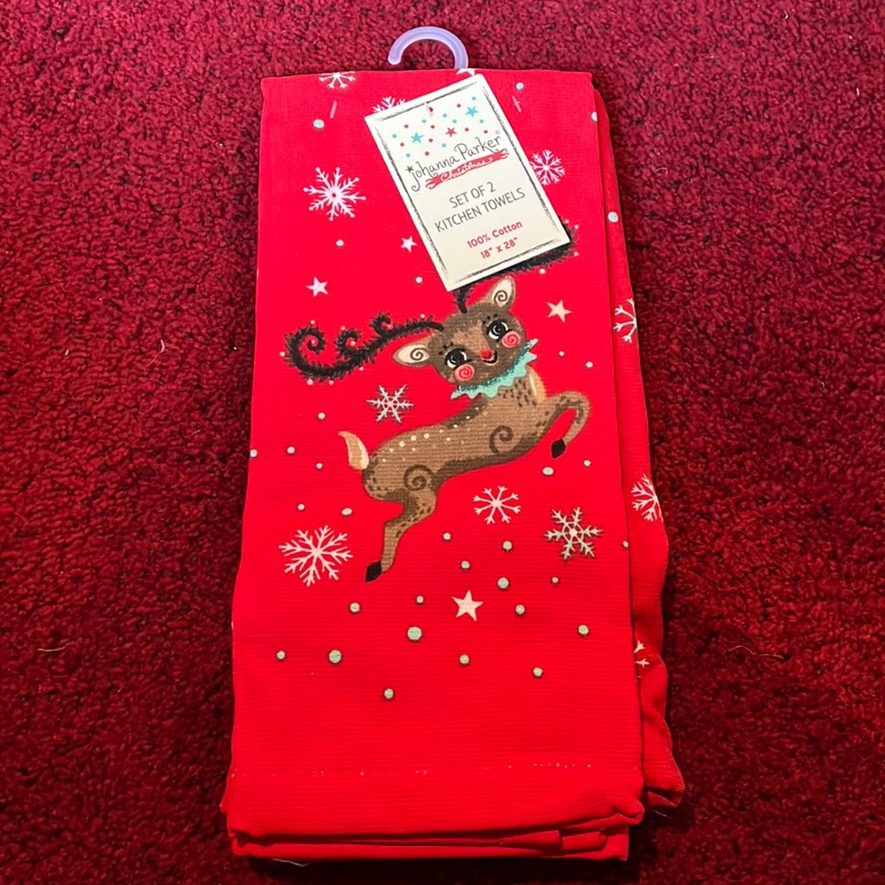 NWT Johanna Parker Christmas kitchen towels